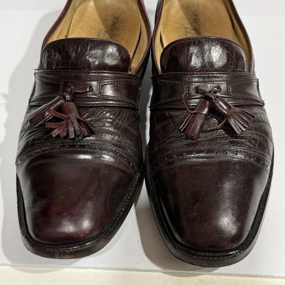PRONTO UOMO Mens 10M Burgundy Tassel Loafers Made in Italy Leather Sole main image 10